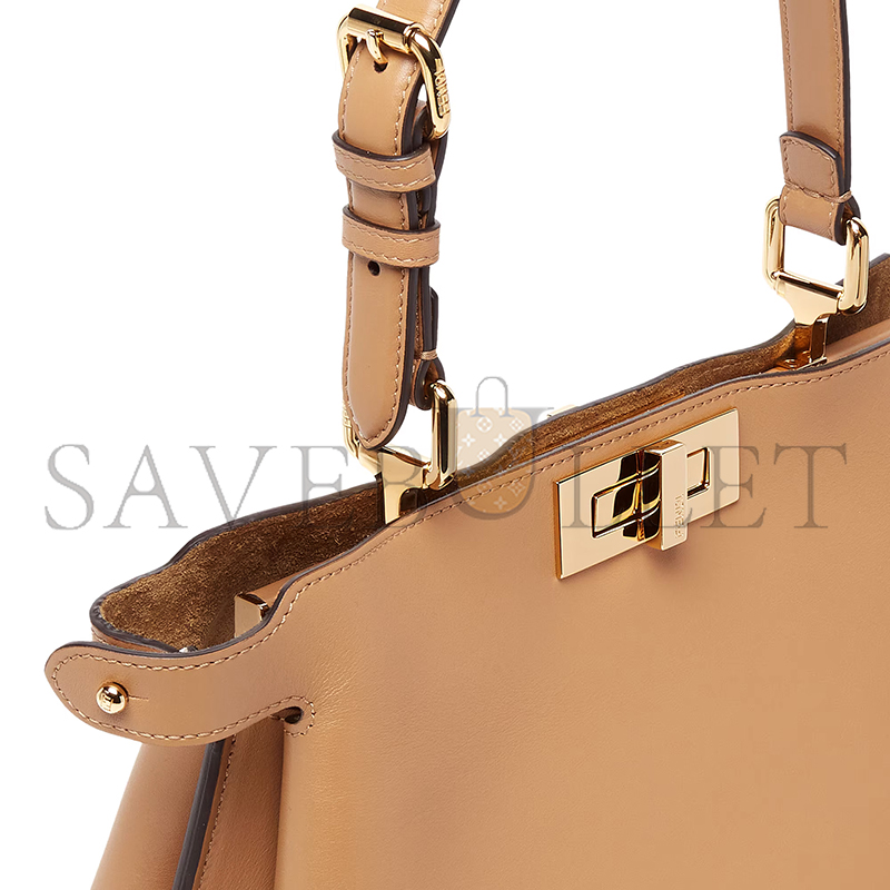 FENDI PEEKABOO SOFT MEDIUM CAPPUCCINO-COLORED LEATHER BAG 8BN353AOVHF19P8 (33*25.5*10cm)